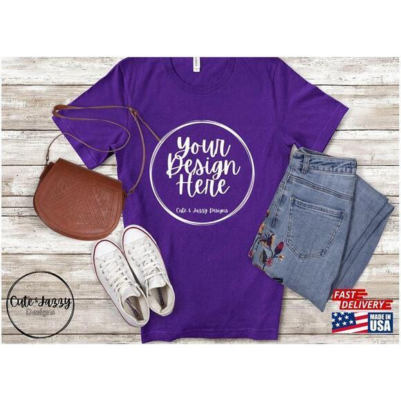 Tops - Team Purple Bella Canvas 3001 Short Sleeve Tshirt Unisex
